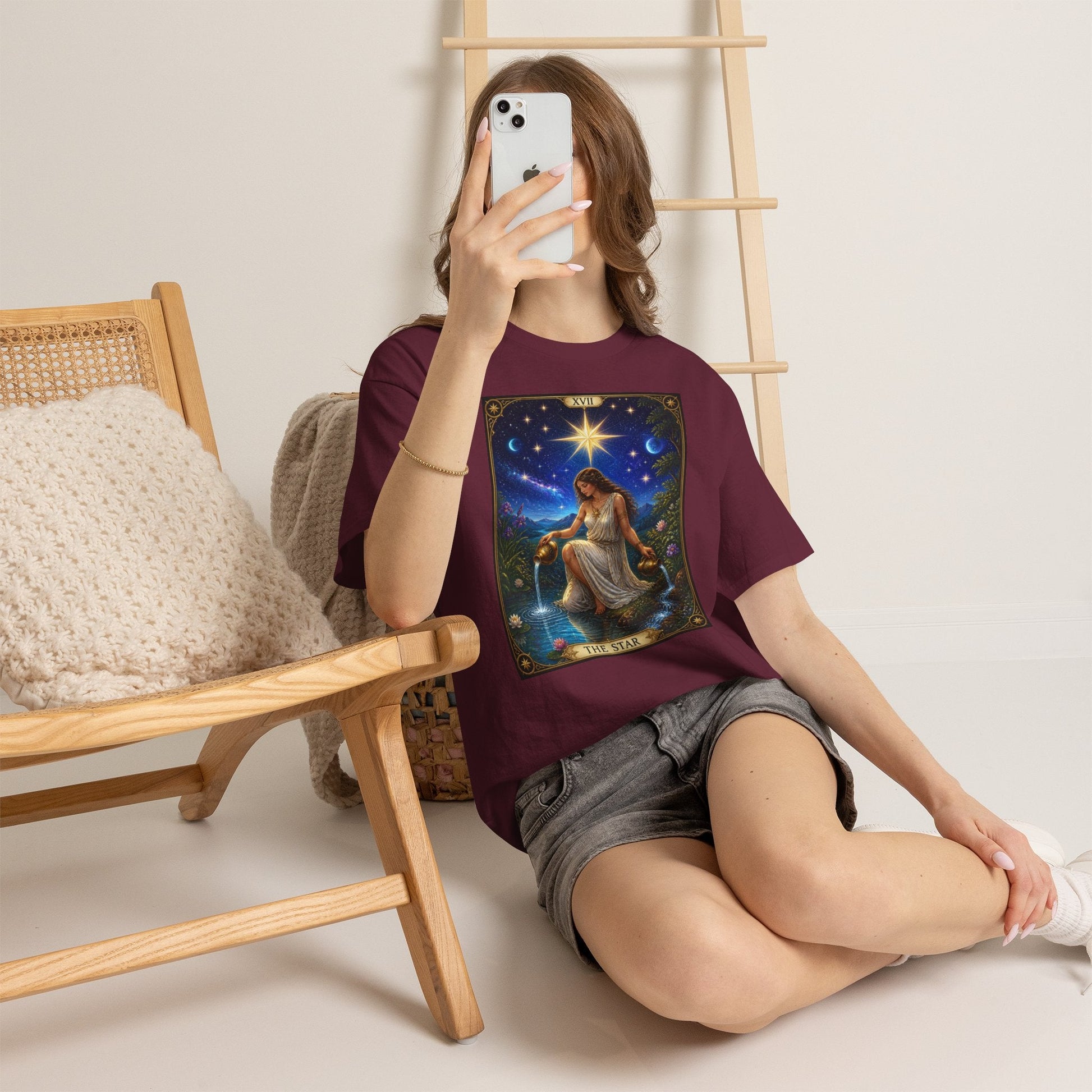 Tarot 'The Star' Graphic Tee — Mystical Astrology Card Shirt - T-Shirt - Printify
