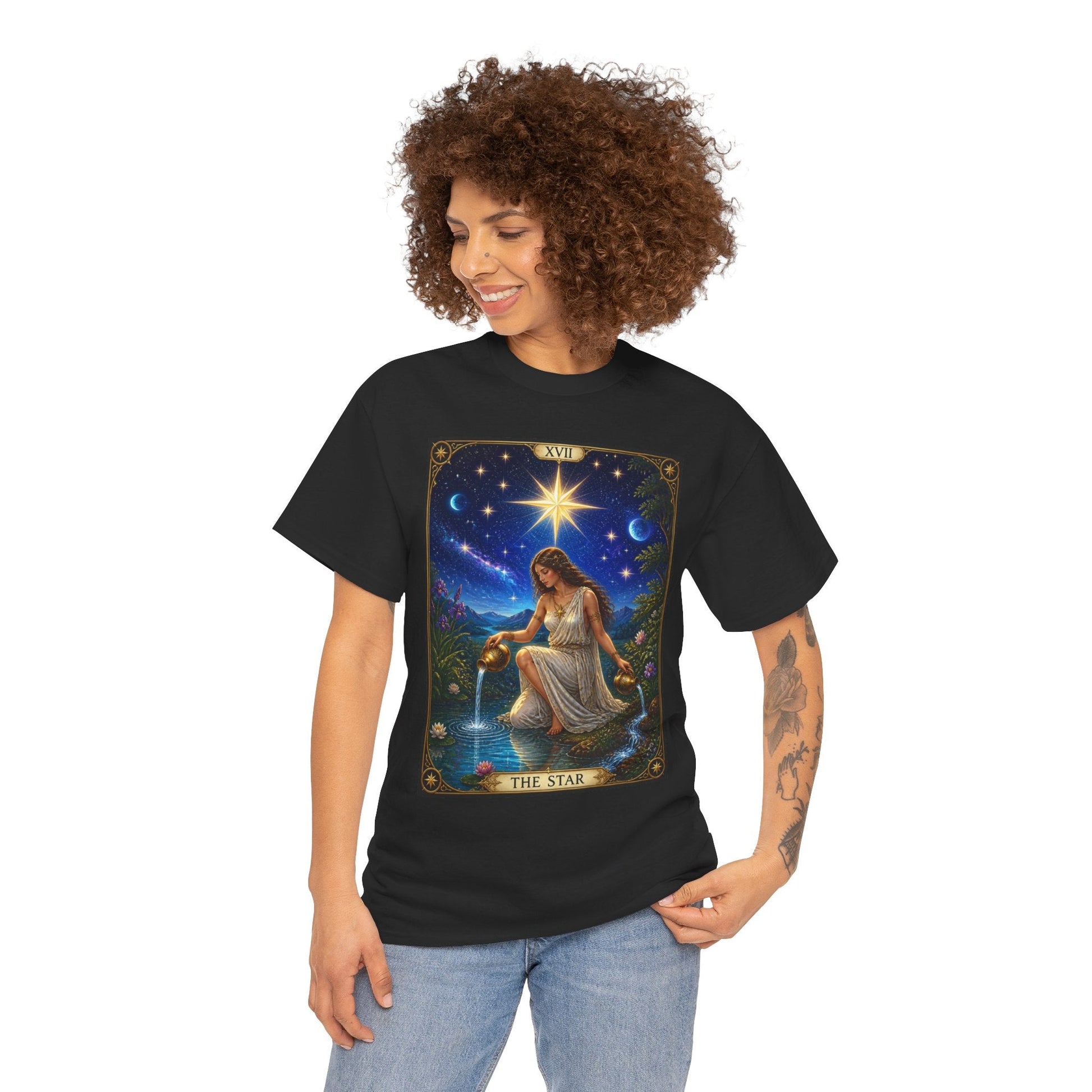 Tarot 'The Star' Graphic Tee — Mystical Astrology Card Shirt - T-Shirt - Printify