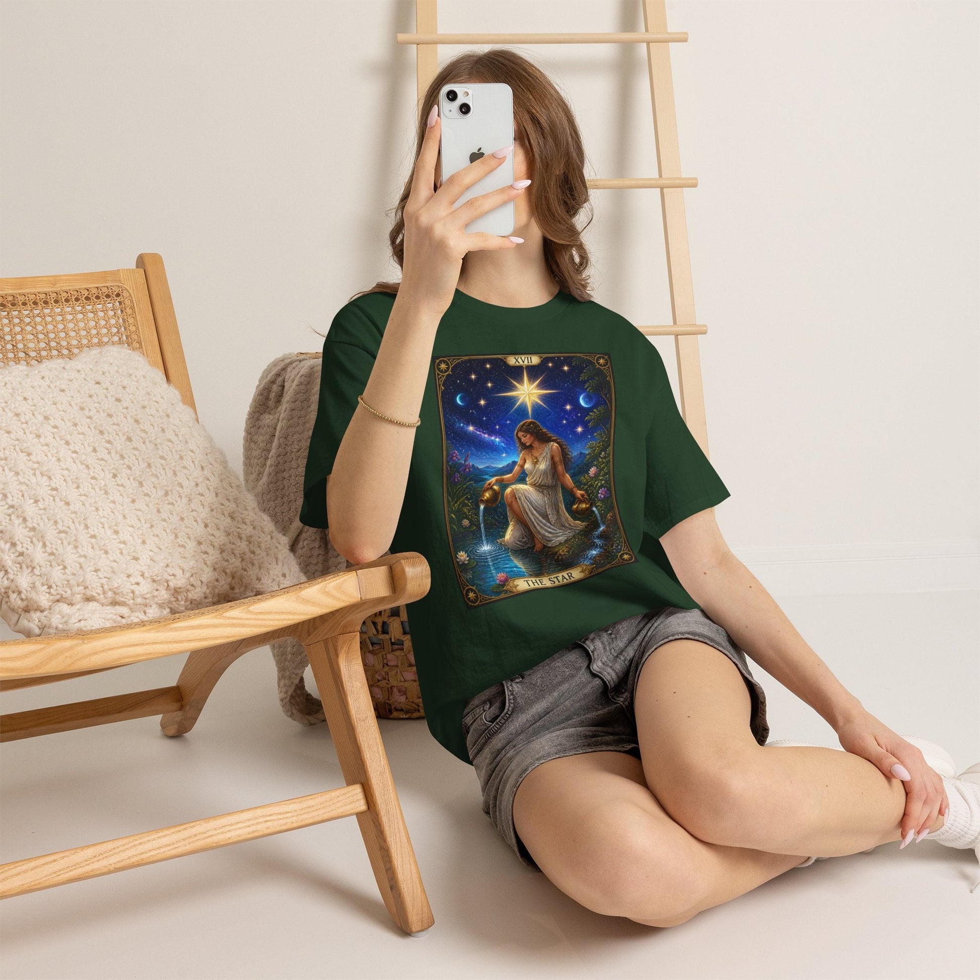 Tarot 'The Star' Graphic Tee — Mystical Astrology Card Shirt - T-Shirt - Printify