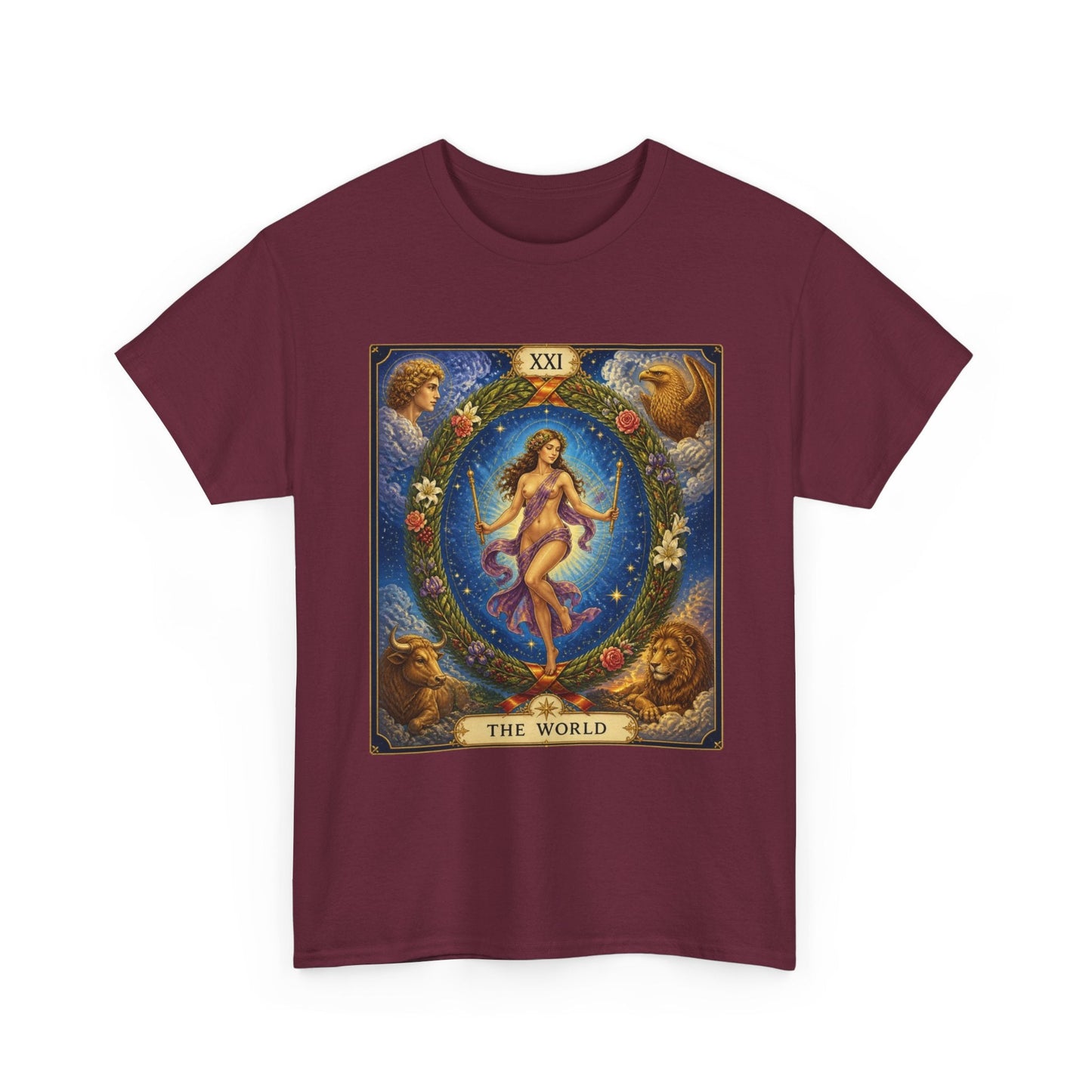 Tarot "The World" T-Shirt — Vintage Major Arcana Card Tee - T-Shirt - Printify