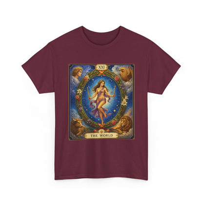Tarot "The World" T-Shirt — Vintage Major Arcana Card Tee - T-Shirt - Printify