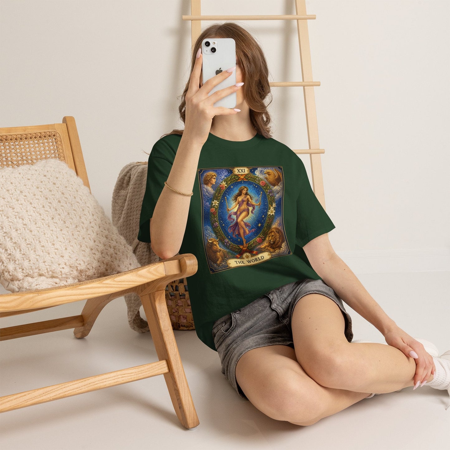 Tarot "The World" T-Shirt — Vintage Major Arcana Card Tee - T-Shirt - Printify