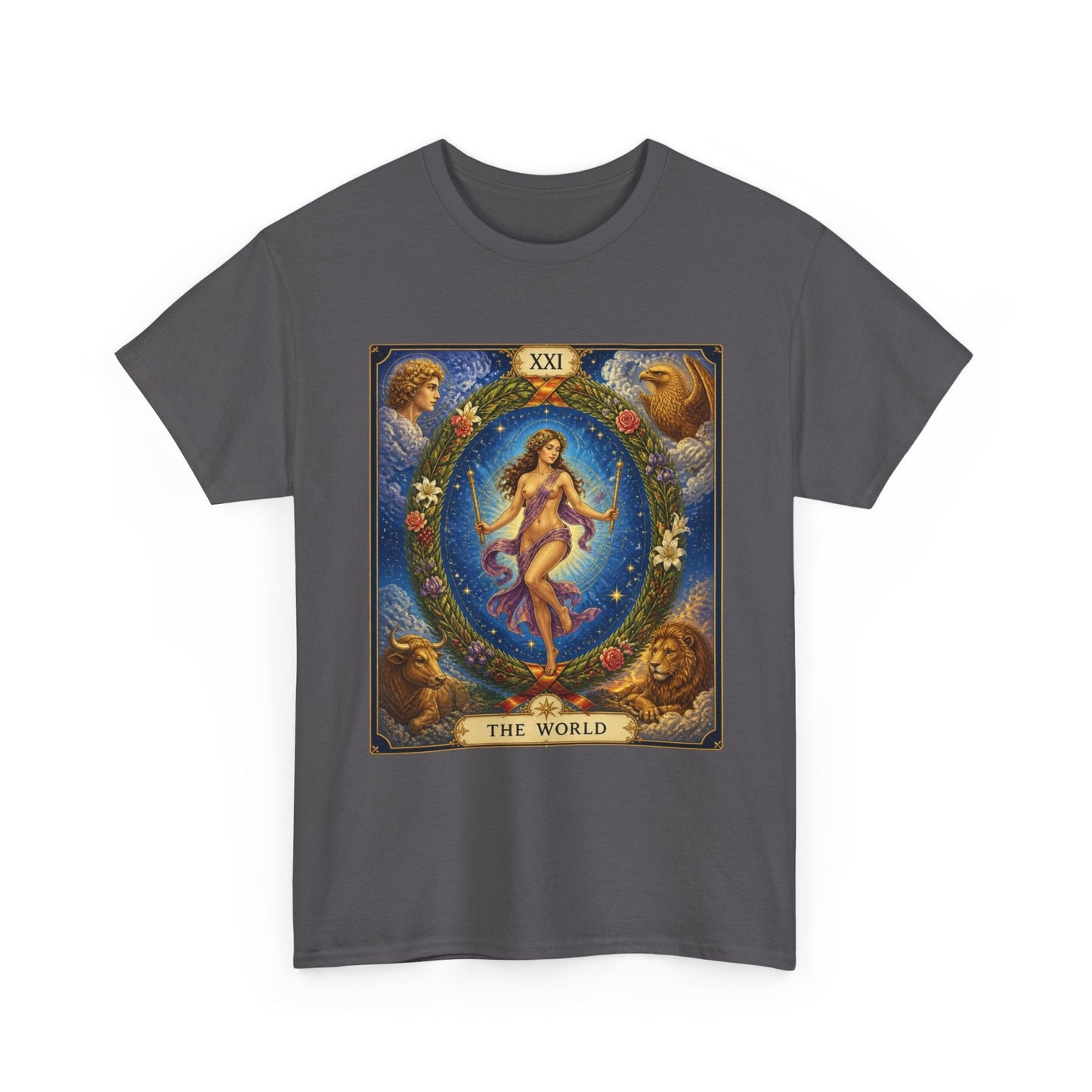Tarot "The World" T-Shirt — Vintage Major Arcana Card Tee - T-Shirt - Printify