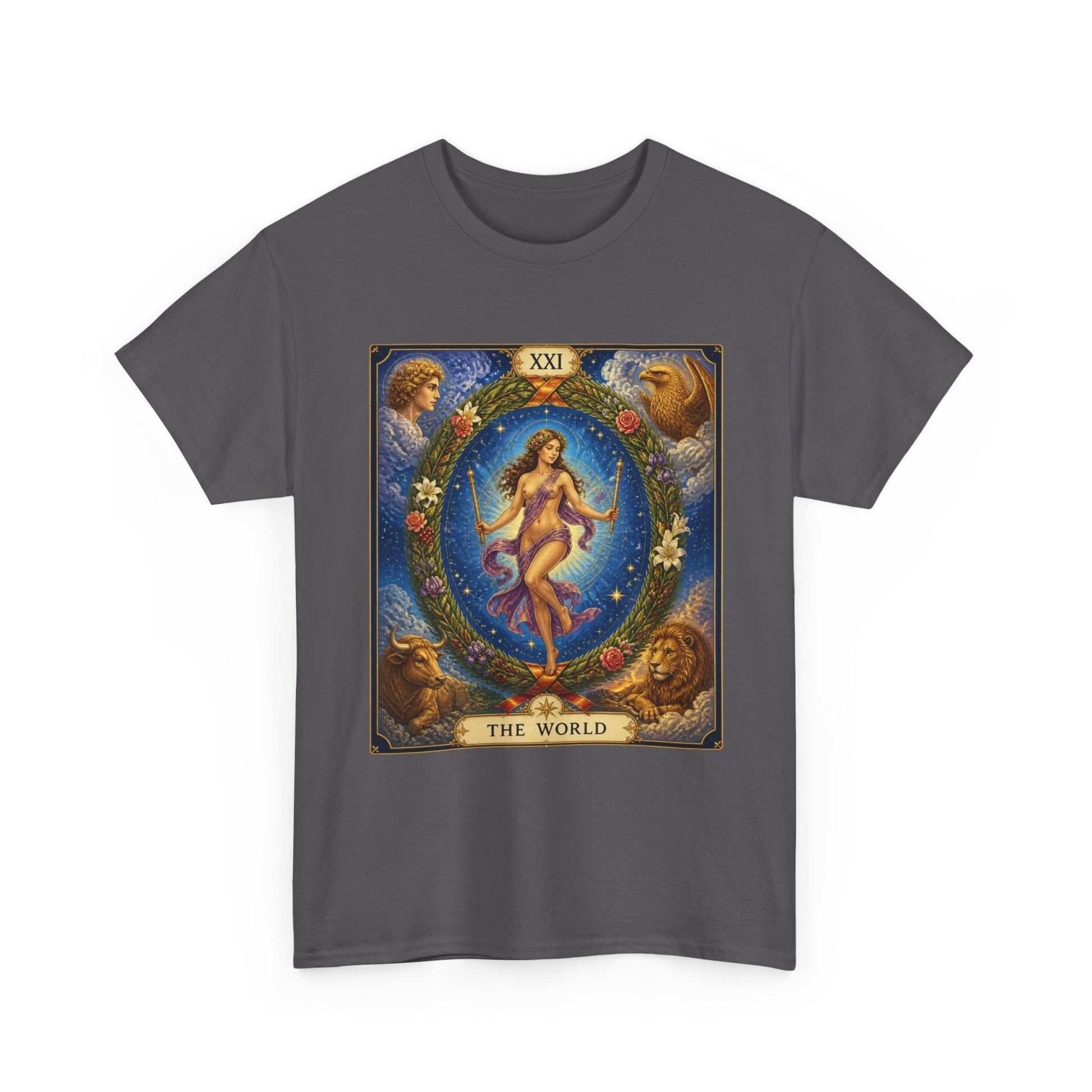 Tarot "The World" T-Shirt — Vintage Major Arcana Card Tee - T-Shirt - Printify