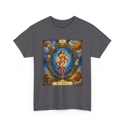 Tarot "The World" T-Shirt — Vintage Major Arcana Card Tee - T-Shirt - Printify