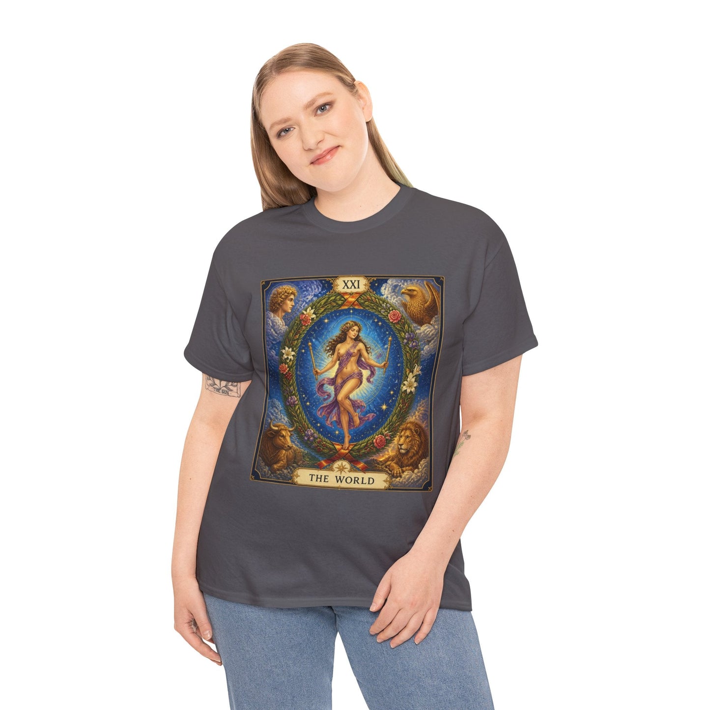 Tarot "The World" T-Shirt — Vintage Major Arcana Card Tee - T-Shirt - Printify