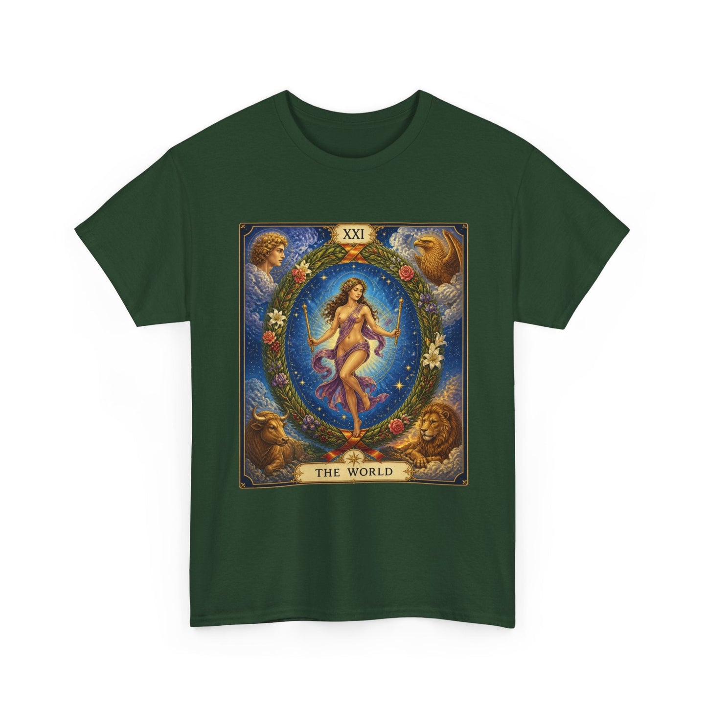 Tarot "The World" T-Shirt — Vintage Major Arcana Card Tee - T-Shirt - Printify