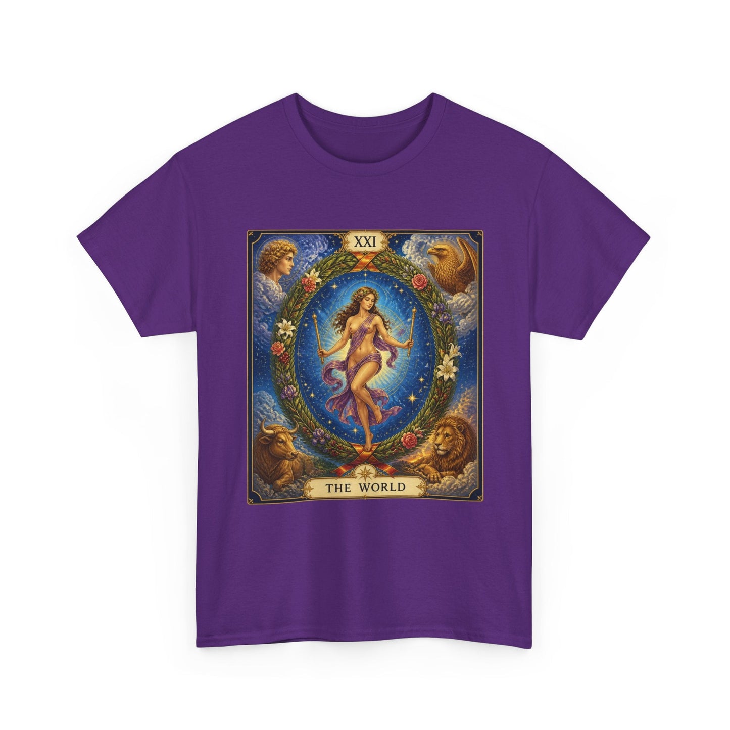 Tarot "The World" T-Shirt — Vintage Major Arcana Card Tee - T-Shirt - Printify