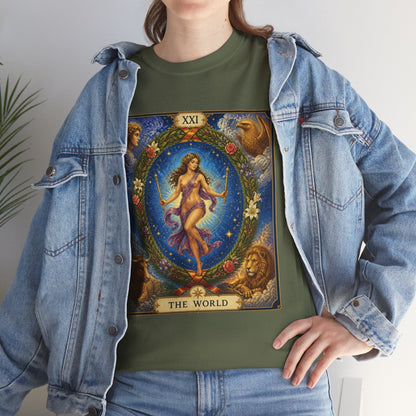 Tarot "The World" T-Shirt — Vintage Major Arcana Card Tee - T-Shirt - Printify
