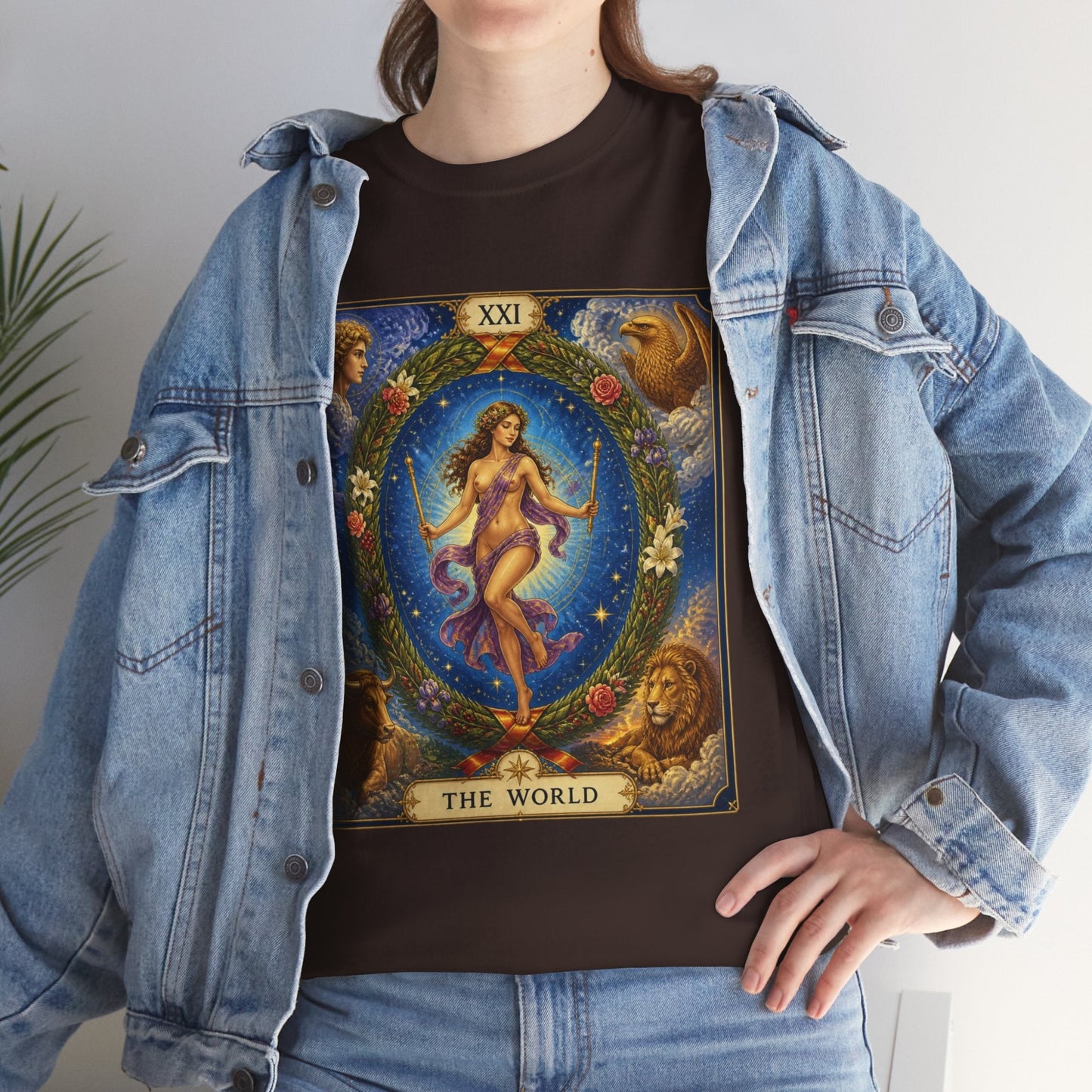 Tarot "The World" T-Shirt — Vintage Major Arcana Card Tee - T-Shirt - Printify