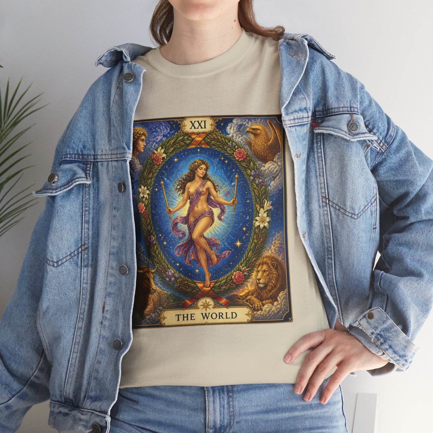 Tarot "The World" T-Shirt — Vintage Major Arcana Card Tee - T-Shirt - Printify