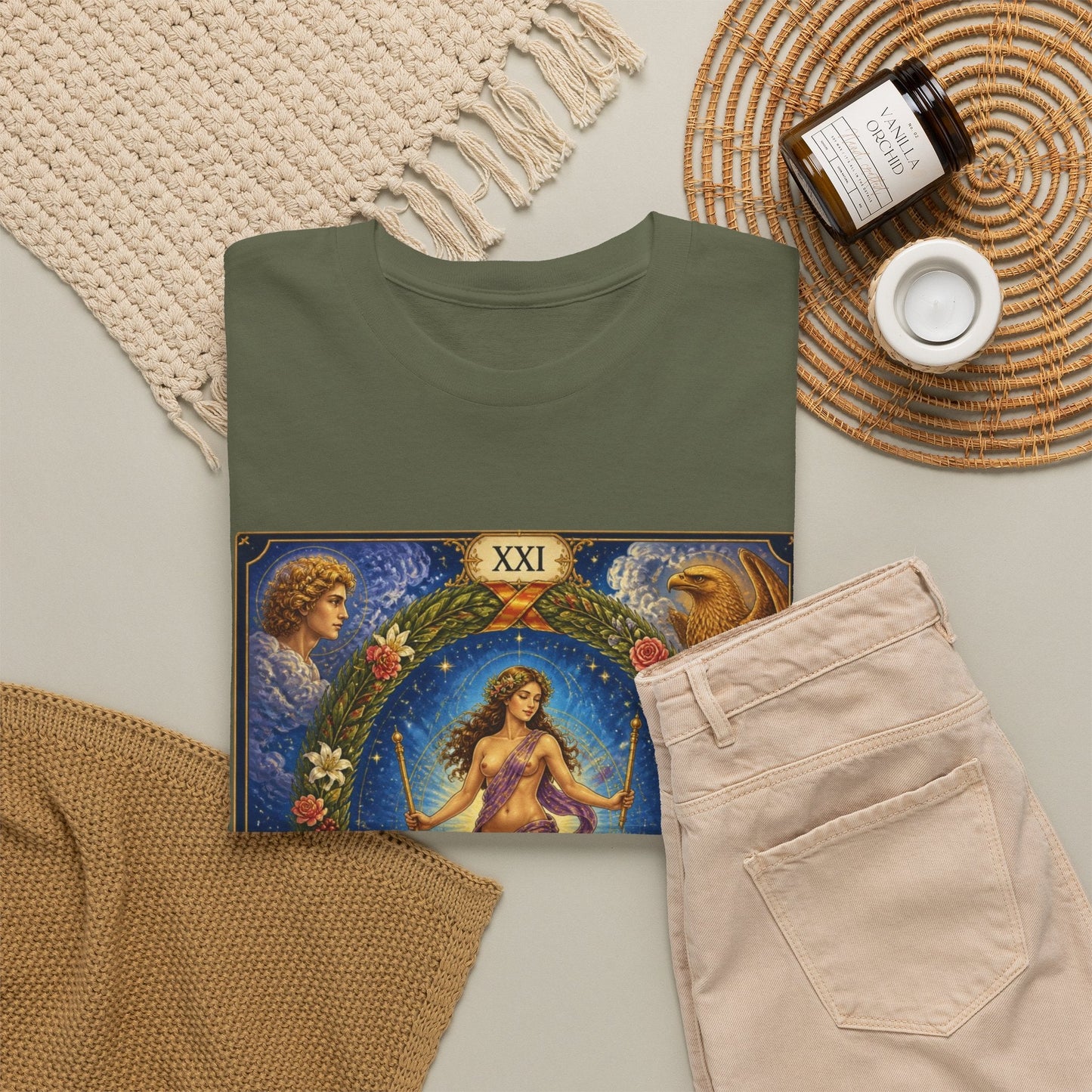 Tarot "The World" T-Shirt — Vintage Major Arcana Card Tee - T-Shirt - Printify