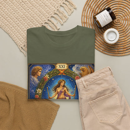 Tarot "The World" T-Shirt — Vintage Major Arcana Card Tee - T-Shirt - Printify