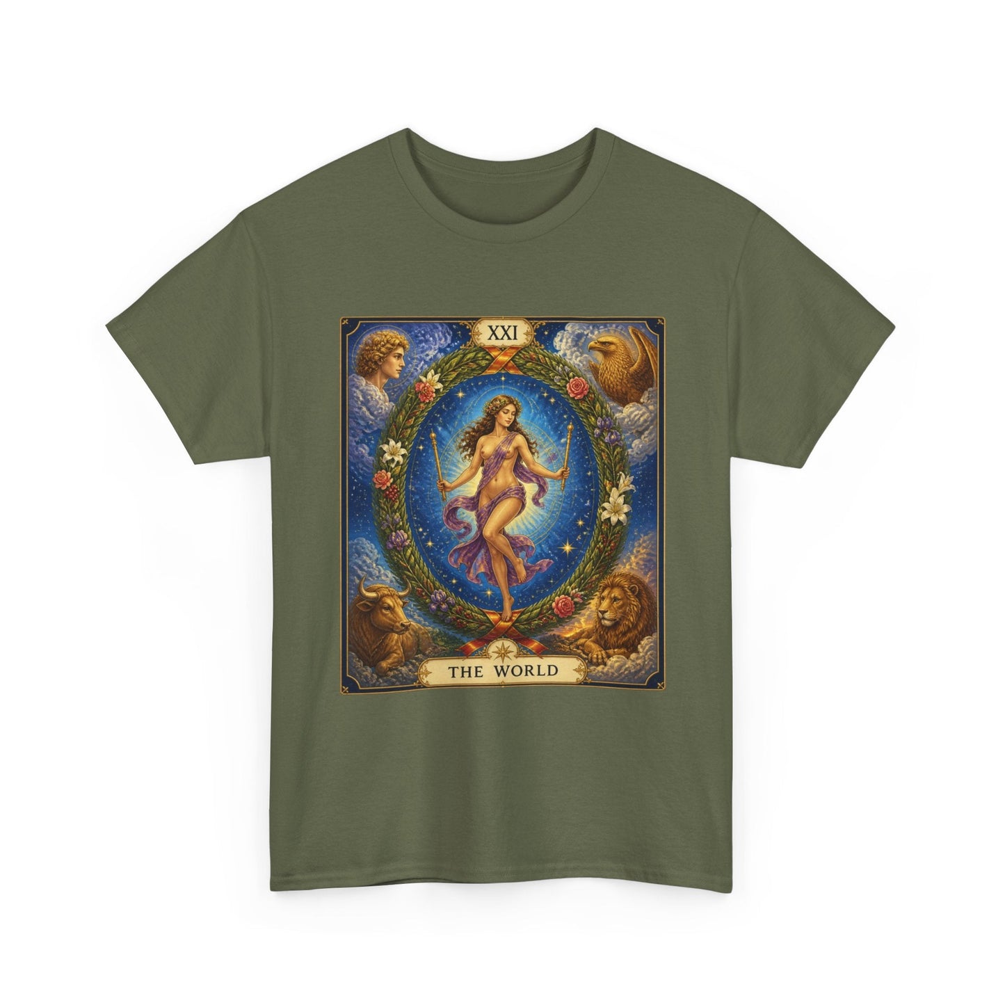 Tarot "The World" T-Shirt — Vintage Major Arcana Card Tee - T-Shirt - Printify