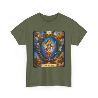 Tarot "The World" T-Shirt — Vintage Major Arcana Card Tee - T-Shirt - Printify