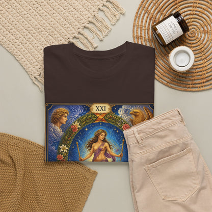 Tarot "The World" T-Shirt — Vintage Major Arcana Card Tee - T-Shirt - Printify