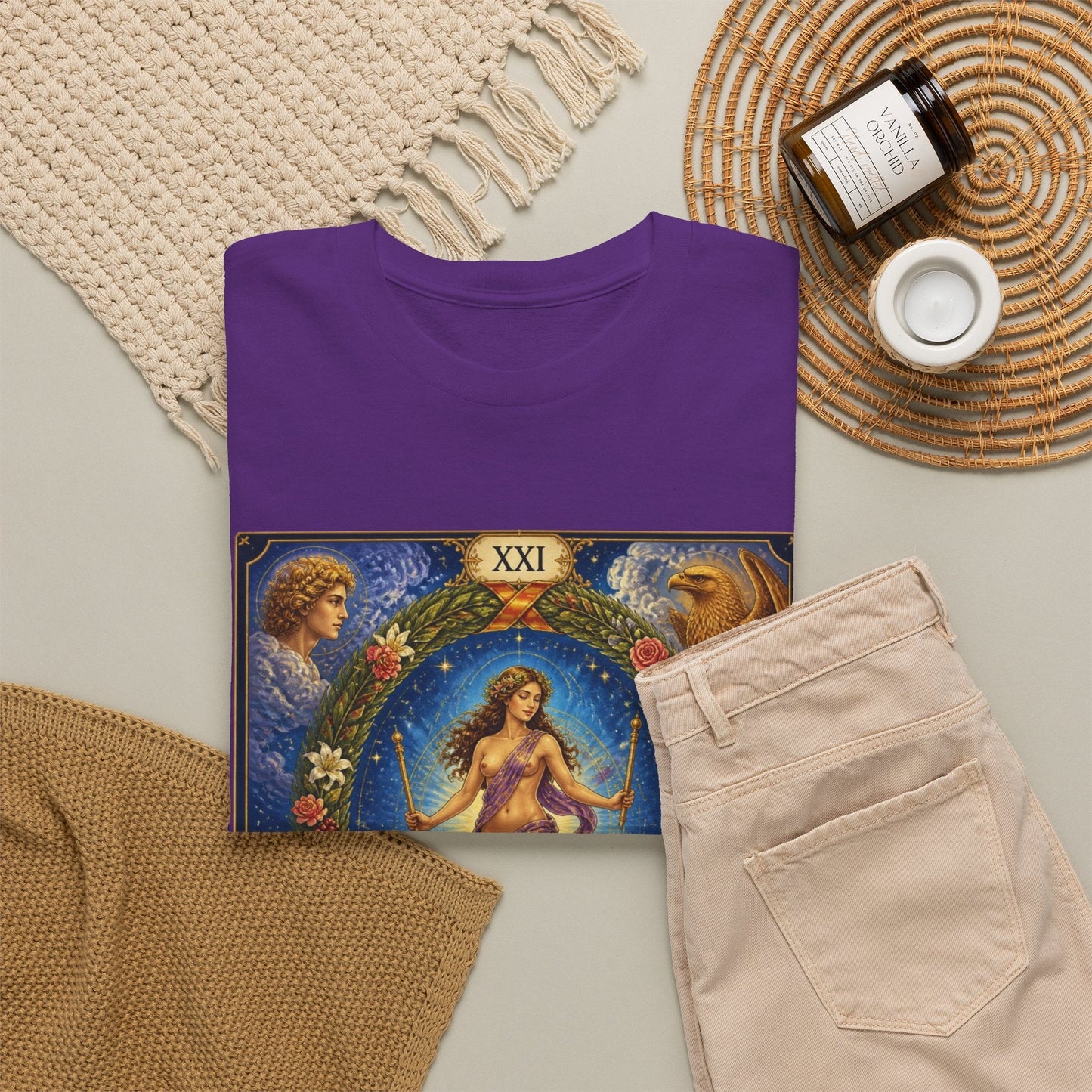 Tarot "The World" T-Shirt — Vintage Major Arcana Card Tee - T-Shirt - Printify