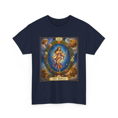 Tarot "The World" T-Shirt — Vintage Major Arcana Card Tee - T-Shirt - Printify