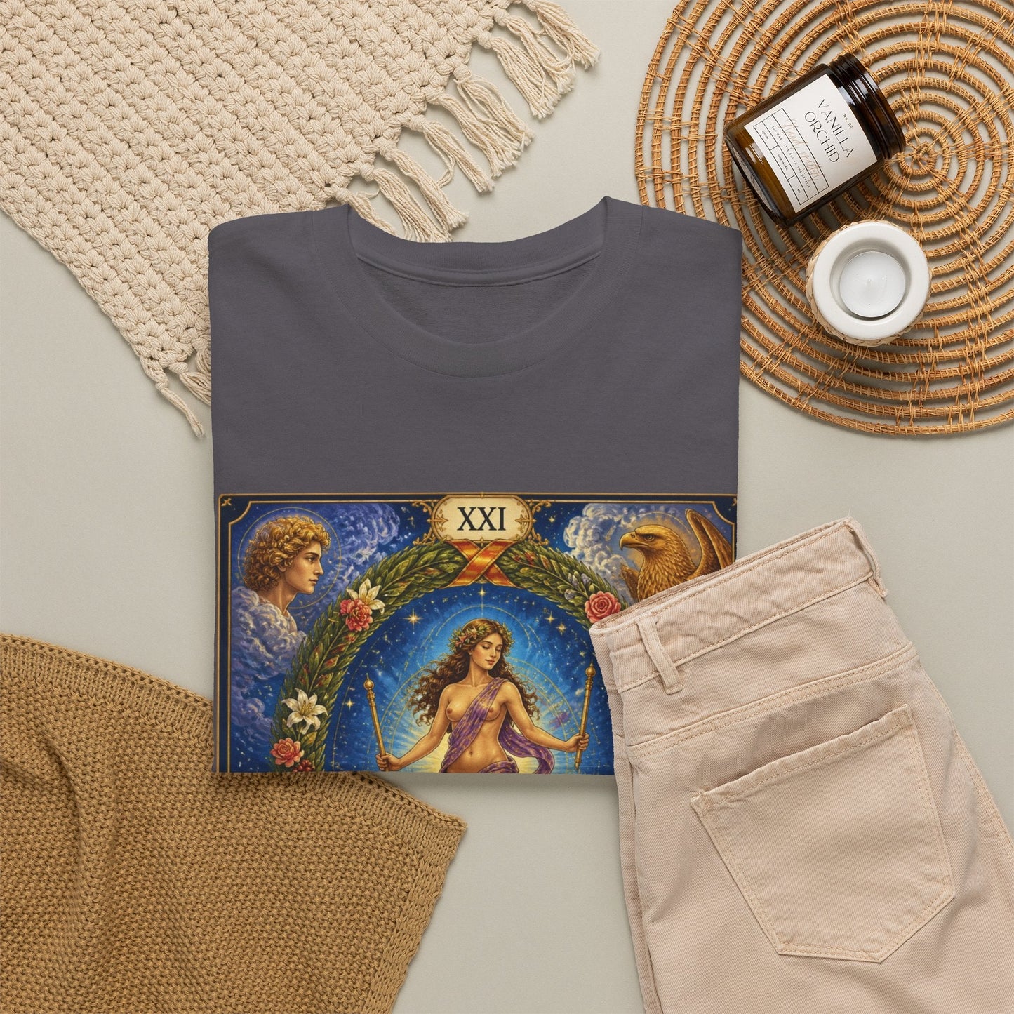 Tarot "The World" T-Shirt — Vintage Major Arcana Card Tee - T-Shirt - Printify
