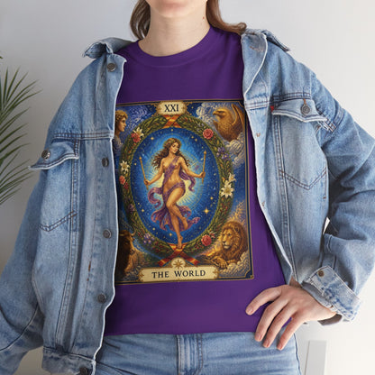 Tarot "The World" T-Shirt — Vintage Major Arcana Card Tee - T-Shirt - Printify