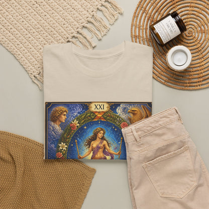 Tarot "The World" T-Shirt — Vintage Major Arcana Card Tee - T-Shirt - Printify