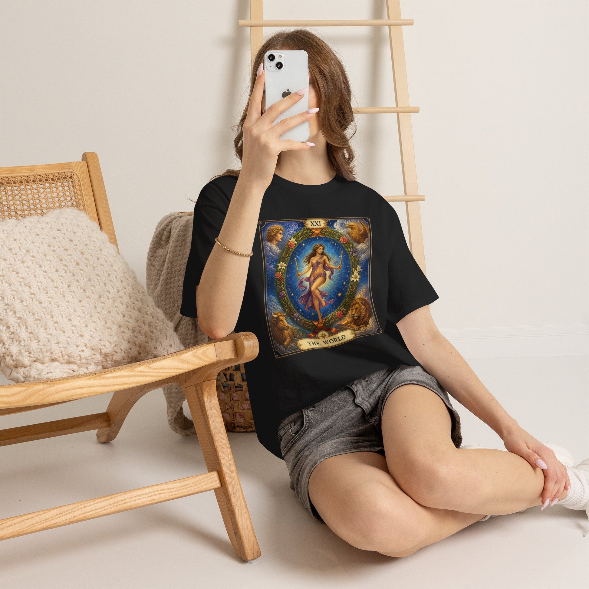 Tarot "The World" T-Shirt — Vintage Major Arcana Card Tee - T-Shirt - Printify