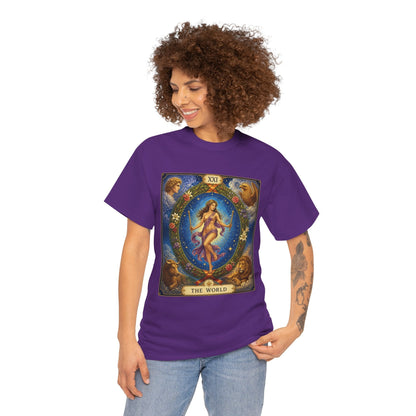 Tarot "The World" T-Shirt — Vintage Major Arcana Card Tee - T-Shirt - Printify