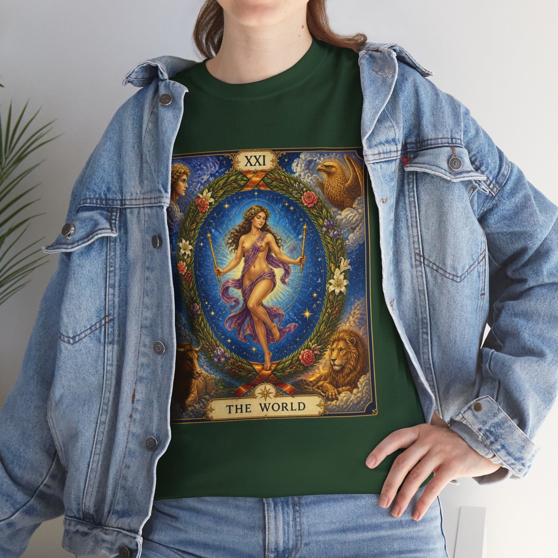 Tarot "The World" T-Shirt — Vintage Major Arcana Card Tee - T-Shirt - Printify