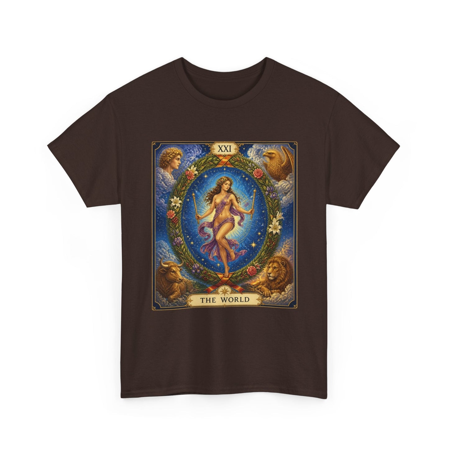 Tarot "The World" T-Shirt — Vintage Major Arcana Card Tee - T-Shirt - Printify