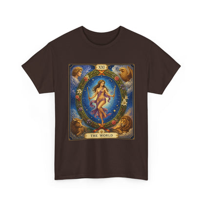 Tarot "The World" T-Shirt — Vintage Major Arcana Card Tee - T-Shirt - Printify