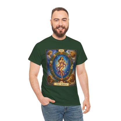 Tarot "The World" T-Shirt — Vintage Major Arcana Card Tee - T-Shirt - Printify