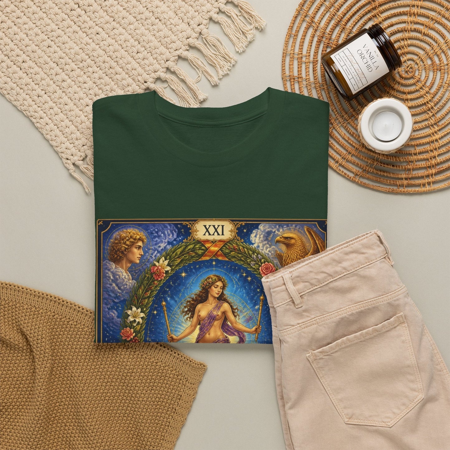 Tarot "The World" T-Shirt — Vintage Major Arcana Card Tee - T-Shirt - Printify