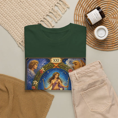 Tarot "The World" T-Shirt — Vintage Major Arcana Card Tee - T-Shirt - Printify