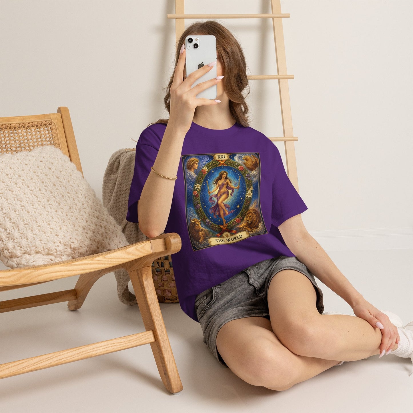 Tarot "The World" T-Shirt — Vintage Major Arcana Card Tee - T-Shirt - Printify
