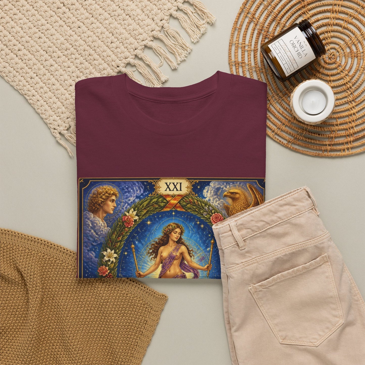 Tarot "The World" T-Shirt — Vintage Major Arcana Card Tee - T-Shirt - Printify