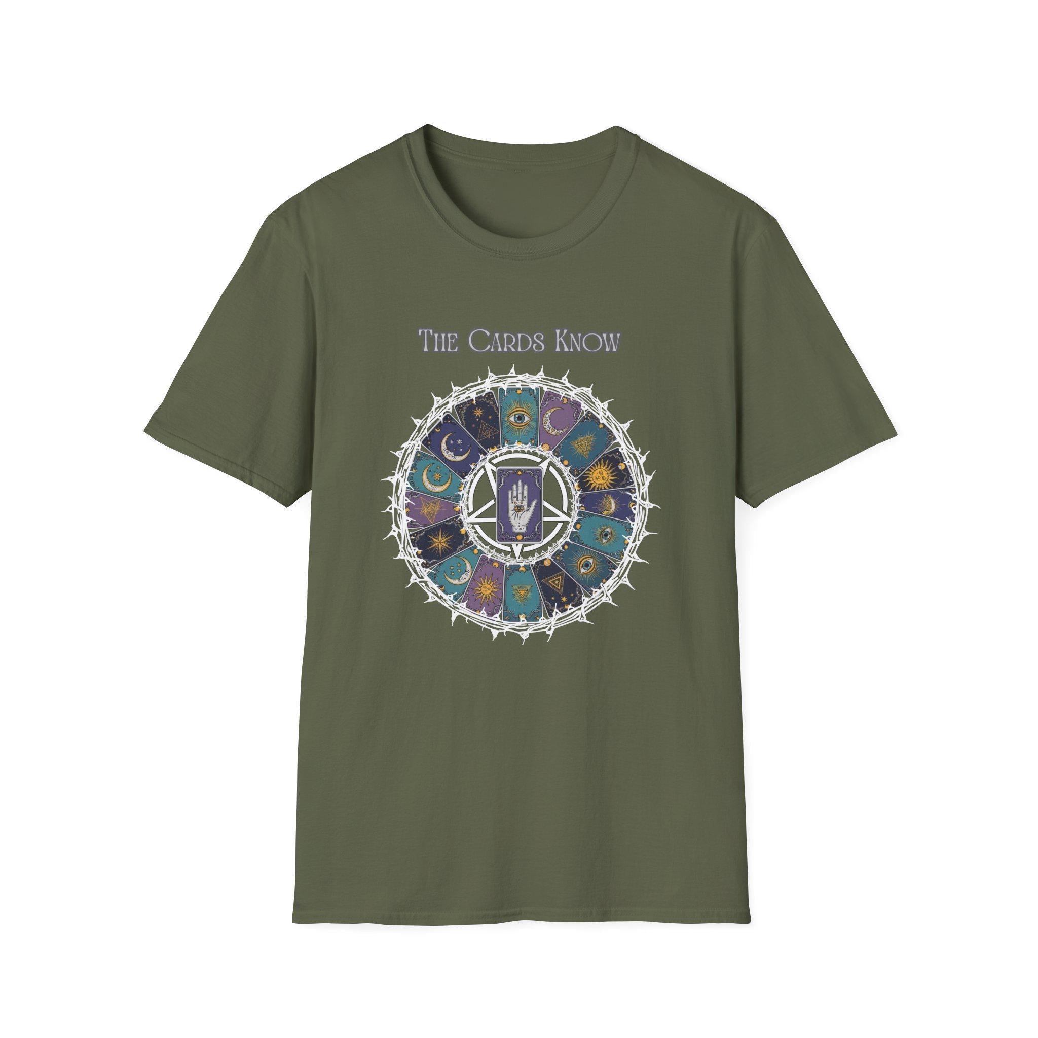 Tarot Wheel Illustration The Cards Know T-Shirt | Fortune Reading Tee - Erudition Designs