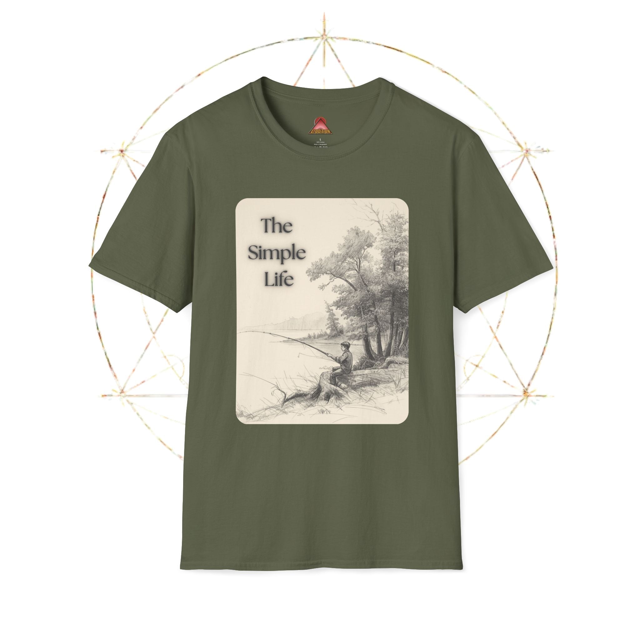 The Simple Life T-Shirt | Vintage Lake Fishing Scene, Retro Nature Illustration - Erudition Designs