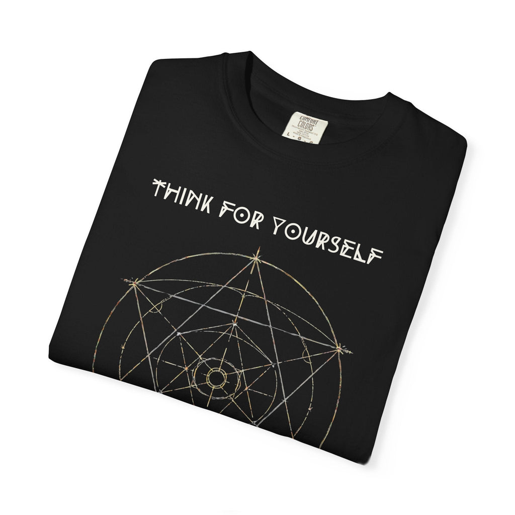 Think For Yourself geometric sacred geometry design T-Shirt | Question Authority - Erudition Designs