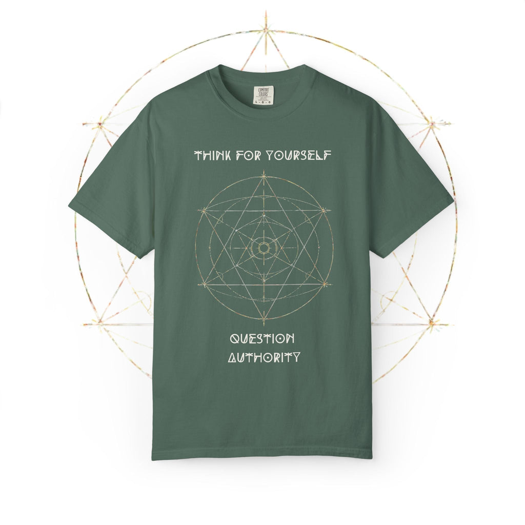 Think For Yourself geometric sacred geometry design T-Shirt | Question Authority - Erudition Designs