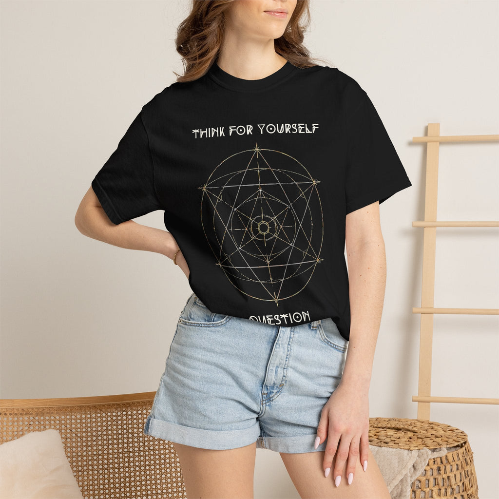 Think For Yourself geometric sacred geometry design T-Shirt | Question Authority - Erudition Designs