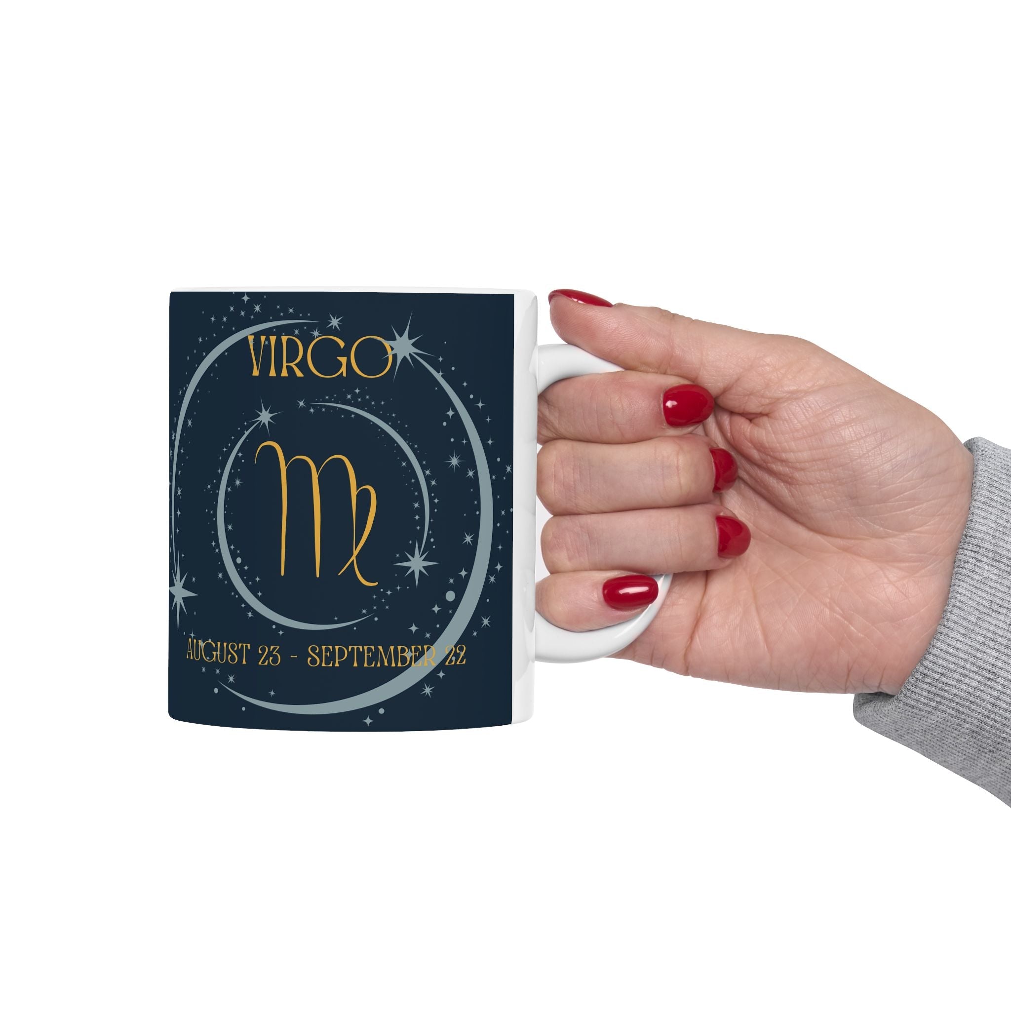 Virgo Constellation Ceramic Mug — Zodiac Astrology Coffee Cup (August–September) - Erudition Designs