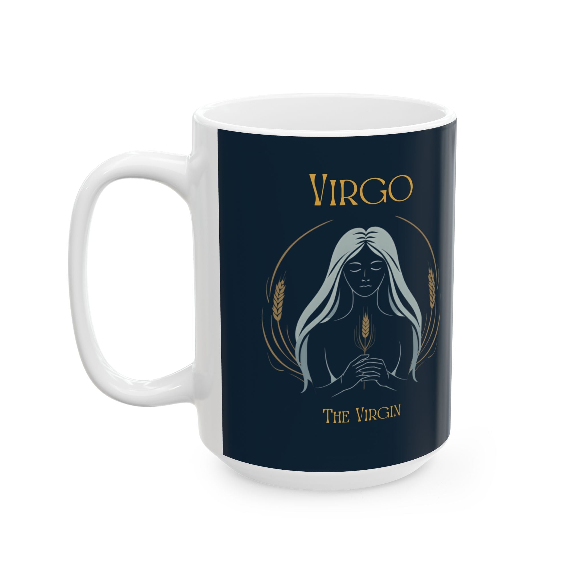 Virgo Constellation Ceramic Mug — Zodiac Astrology Coffee Cup (August–September) - Erudition Designs