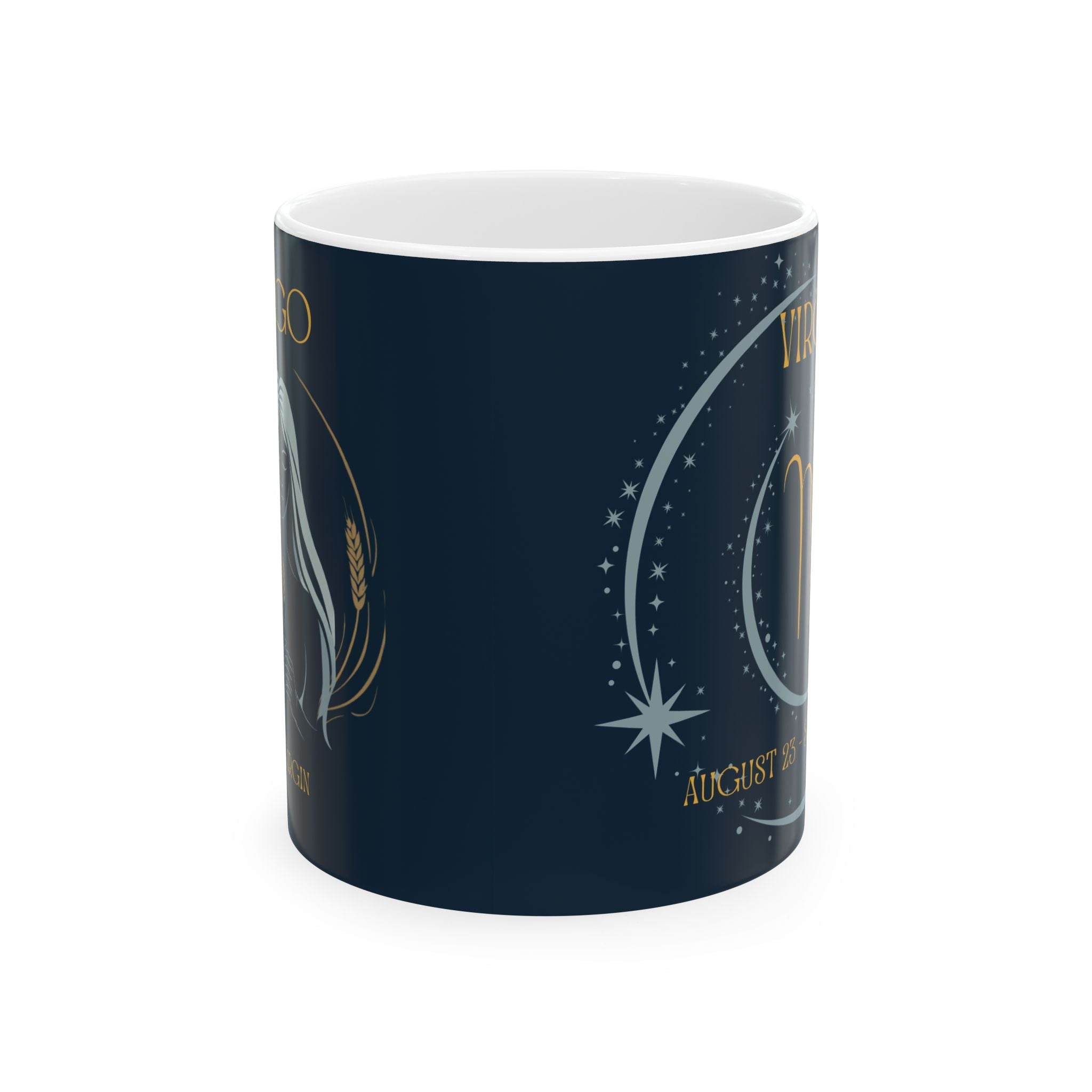 Virgo Constellation Ceramic Mug — Zodiac Astrology Coffee Cup (August–September) - Erudition Designs