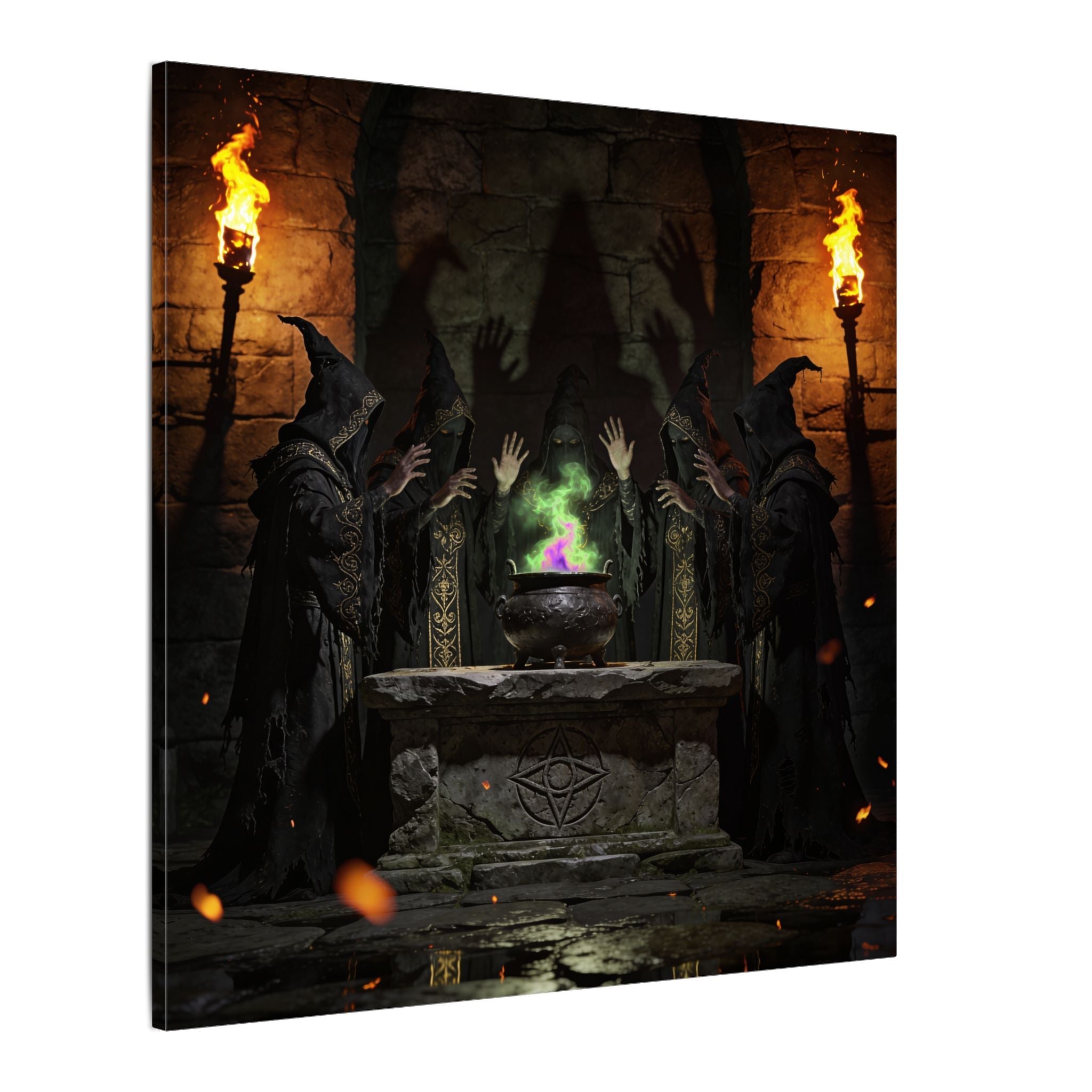 Witch Coven Ritual Canvas Wall Art - Erudition Designs