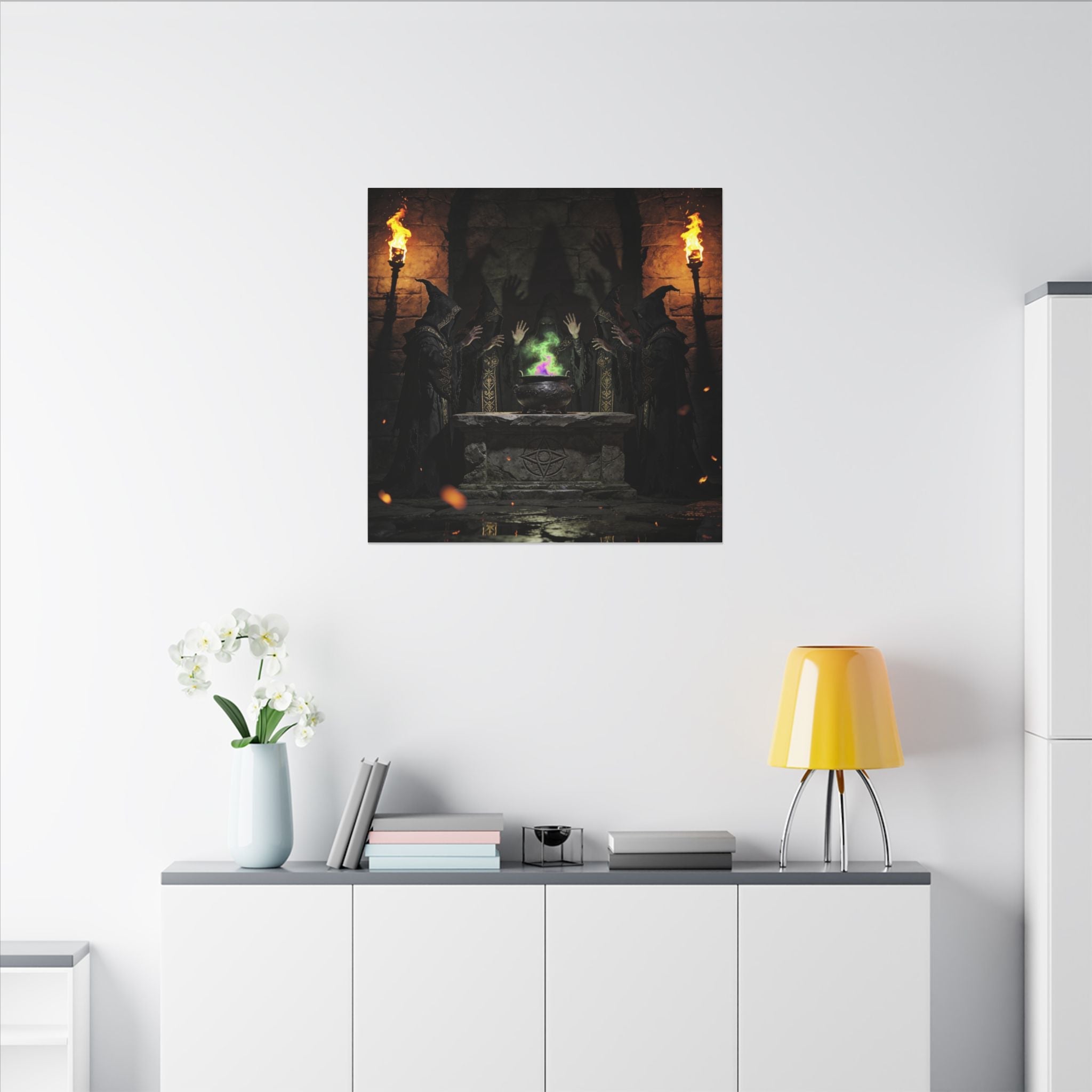 Witch Coven Ritual Canvas Wall Art - Erudition Designs