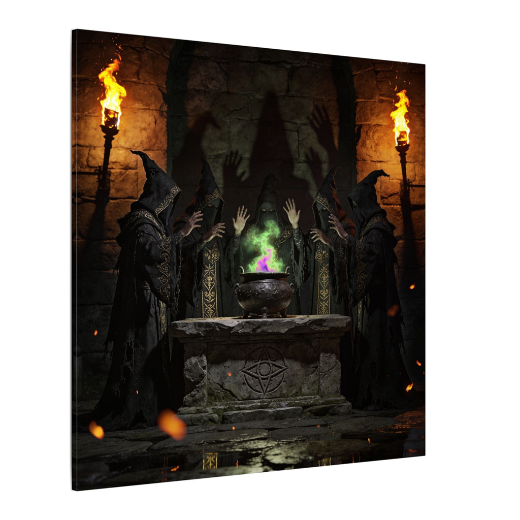Witch Coven Ritual Canvas Wall Art - Erudition Designs