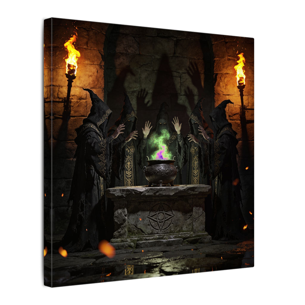 Witch Coven Ritual Canvas Wall Art - Erudition Designs