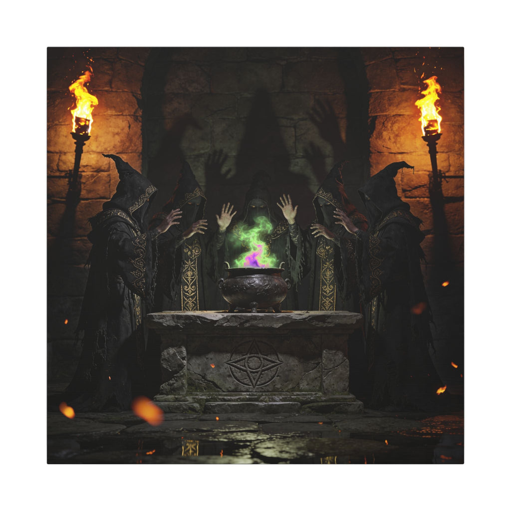 Witch Coven Ritual Canvas Wall Art - Erudition Designs