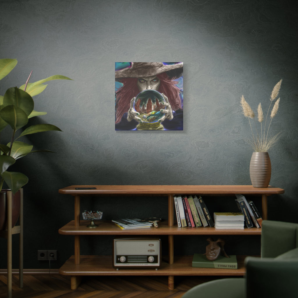 Witch with Crystal Ball Matte Canvas Wall Art - Erudition Designs