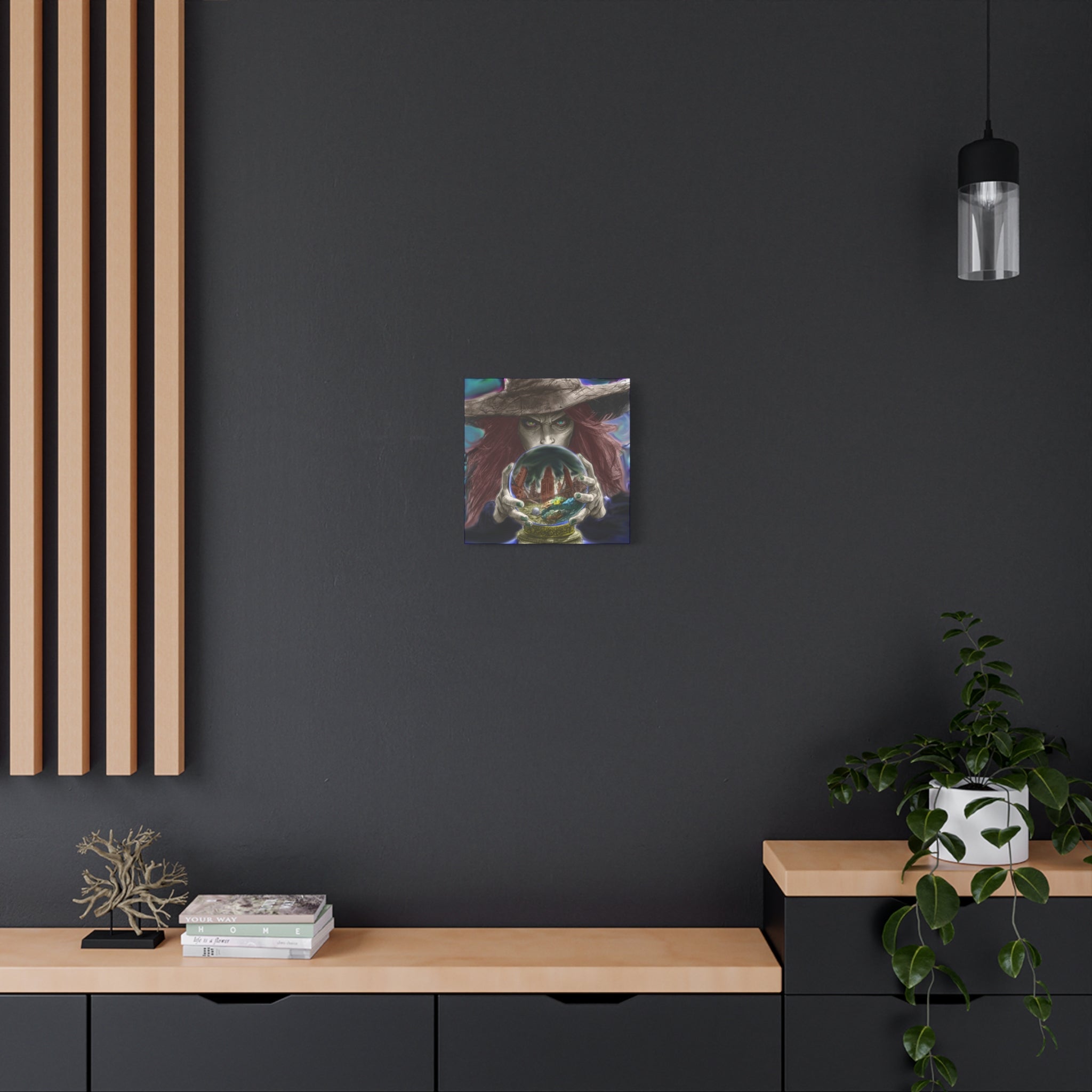 Witch with Crystal Ball Matte Canvas Wall Art - Erudition Designs